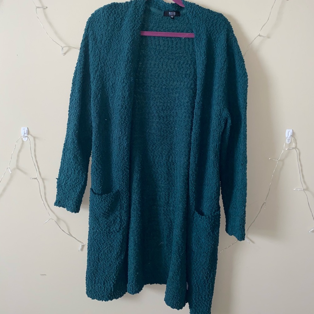 Turquoise long cardigan